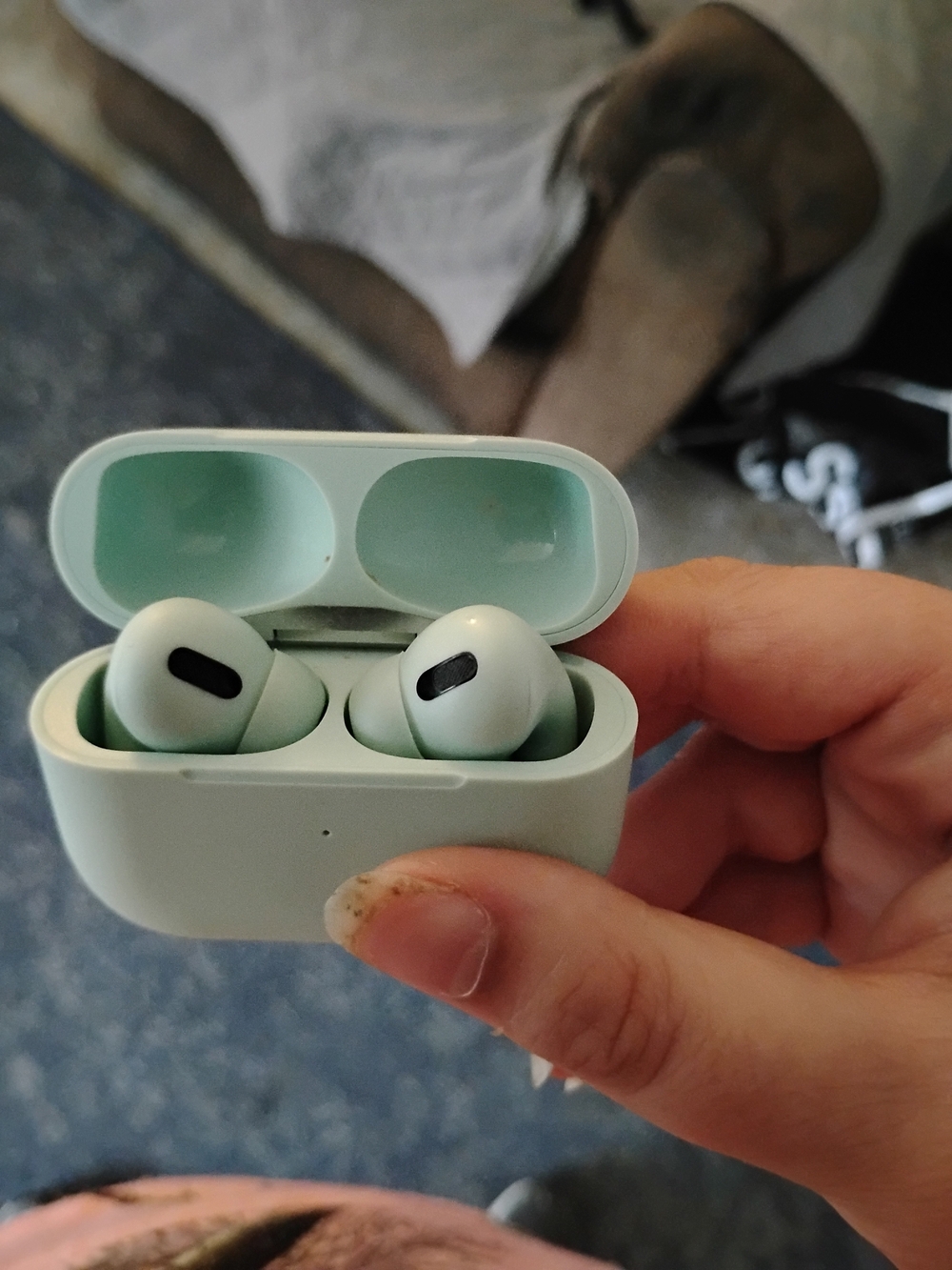 Apple-style True Wireless Earbuds in Mint Green